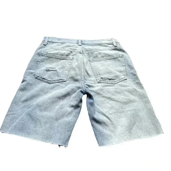 FRAME LE SLOUCH LIGHT WASH DISTRESSED DENIM JEAN BERMUDA WOMEN’S SHORTS•SIZE 24• - Picture 8 of 8